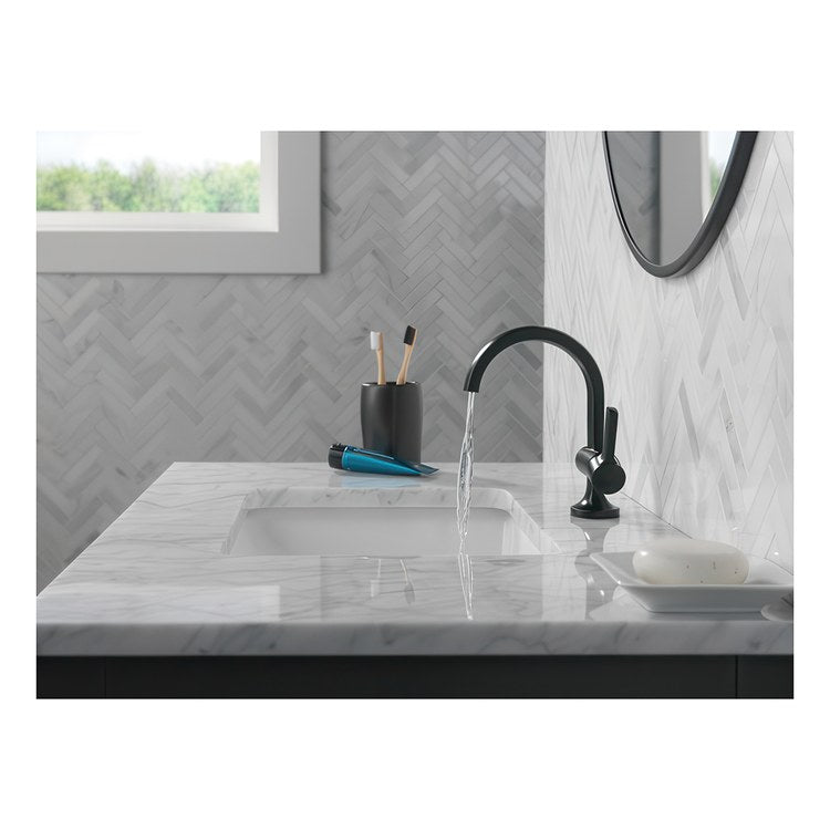 Lavatory Faucet Albion 1 Lever ADA WaterSense Matte Black 1.2 Gallons per Minute Deck Arc Pop-Up 1 Hole - Image 2