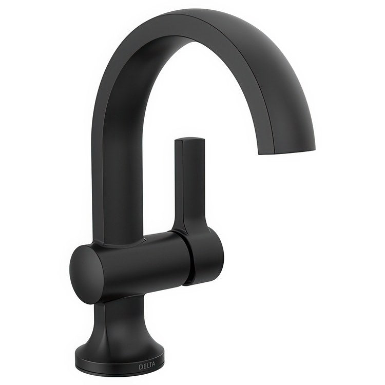 Lavatory Faucet Albion 1 Lever ADA WaterSense Matte Black 1.2 Gallons per Minute Deck Arc Pop-Up 1 Hole