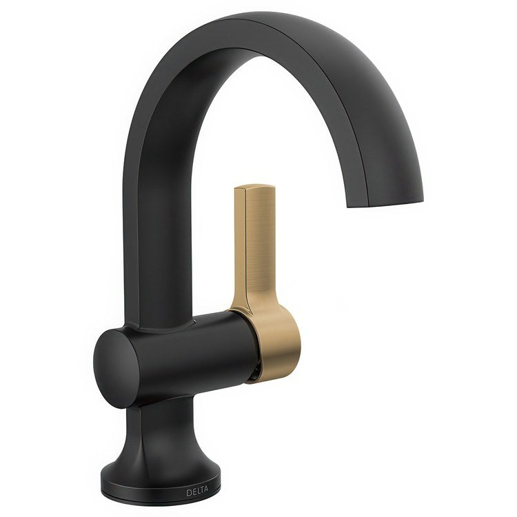 Lavatory Faucet Albion 1 Lever ADA WaterSense Matte Black/Champagne Bronze 1.2 Gallons per Minute Deck Arc Pop-Up 1 Hole