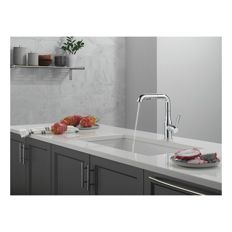 Kitchen Faucet Almari Widespread 1 Lever ADA Chrome Pull-Out 2 Function L-Shaped 360 DEG Swivel 1 Hole Deck Diamond Seal/Touch-Clean/MagnaTite 1.8 Gallons per Minute - Image 3