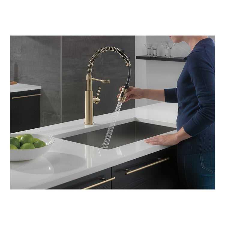 Kitchen Faucet Antoni 1 Lever ADA Champagne Bronze Semi-Pro Pull Down 2 Function 360 DEG Swivel 1 Hole Deck Mount Diamond Seal Touch-Clean MagnaTite 1.8 Gallons per Minute - Image 2