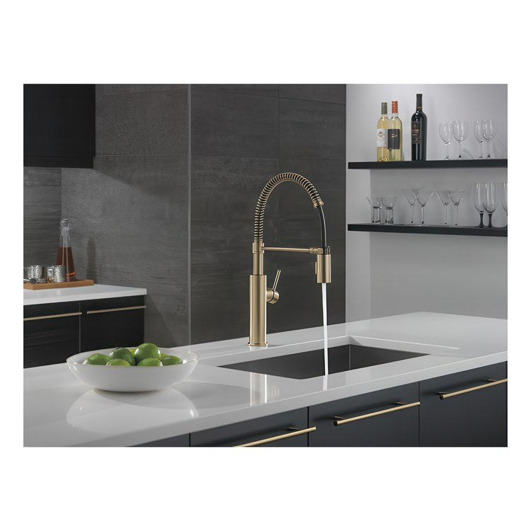 Kitchen Faucet Antoni 1 Lever ADA Champagne Bronze Semi-Pro Pull Down 2 Function 360 DEG Swivel 1 Hole Deck Mount Diamond Seal Touch-Clean MagnaTite 1.8 Gallons per Minute - Image 3