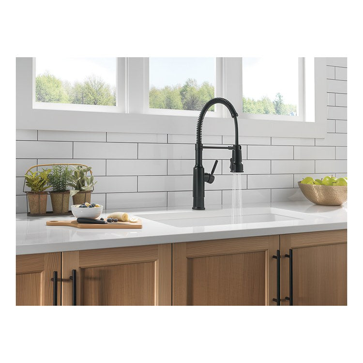 Kitchen Faucet Theodora 1 Lever ADA Matte Black Semi-Pro Pull Down 360 DEG Swivel 1 Hole Deck Mount Diamond Seal Touch-Clean MagnaTite 1.8 Gallons per Minute - Image 3