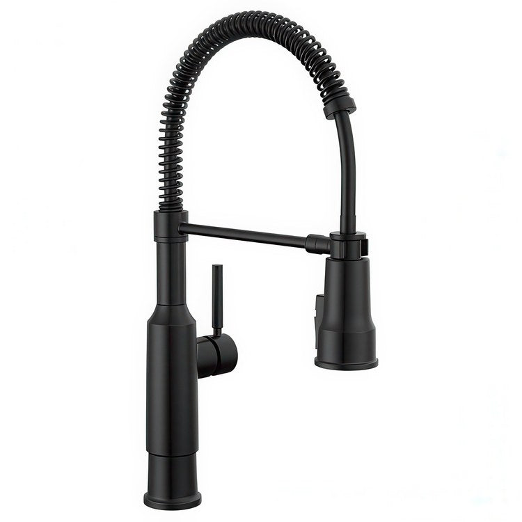 Kitchen Faucet Theodora 1 Lever ADA Matte Black Semi-Pro Pull Down 360 DEG Swivel 1 Hole Deck Mount Diamond Seal Touch-Clean MagnaTite 1.8 Gallons per Minute