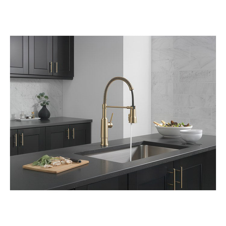 Kitchen Faucet Theodora 1 Lever ADA Champagne Bronze Semi-Pro Pull Down 360 DEG Swivel 1 Hole Deck Mount Diamond Seal Touch-Clean MagnaTite 1.8 Gallons per Minute - Image 2