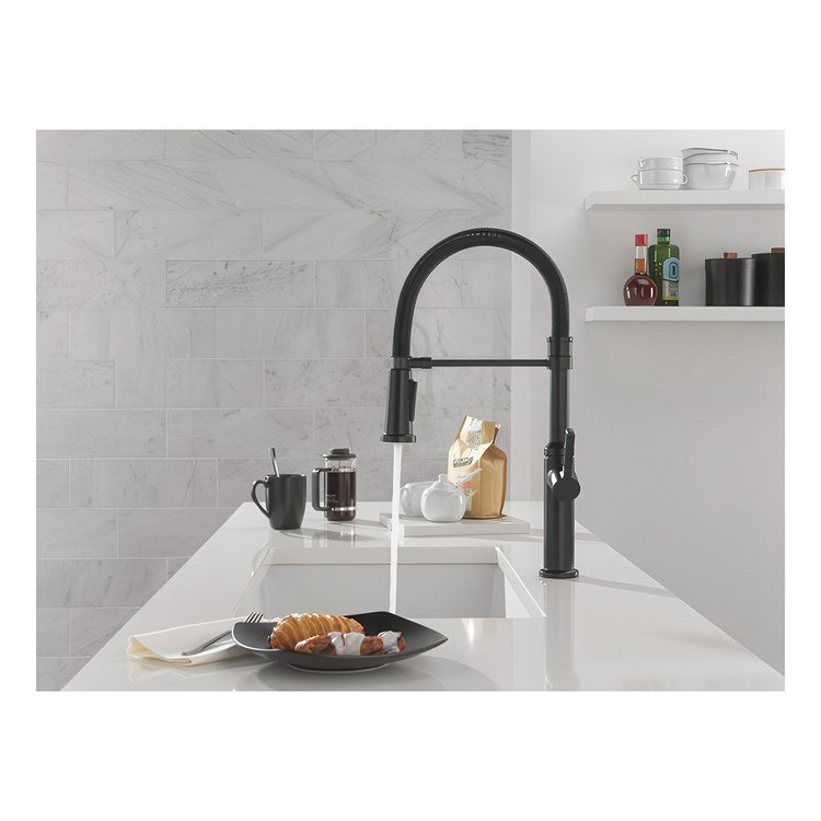 Kitchen Faucet Rhett 1 Lever ADA Matte Black Pull Down Gooseneck 360 DEG Swivel 1/3 Hole Deck Diamond Seal Touch-Clean MagnaTite 1.8 Gallons per Minute - Image 3
