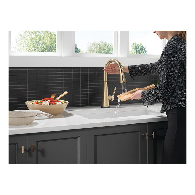 Kitchen Faucet Lenta 1 Lever ADA Champagne Bronze Pull Down 3 Function High Arc 360 DEG Swivel 1/3 Hole Deck Diamond Seal Touch-Clean MagnaTite 1.8 Gallons per Minute - Image 2