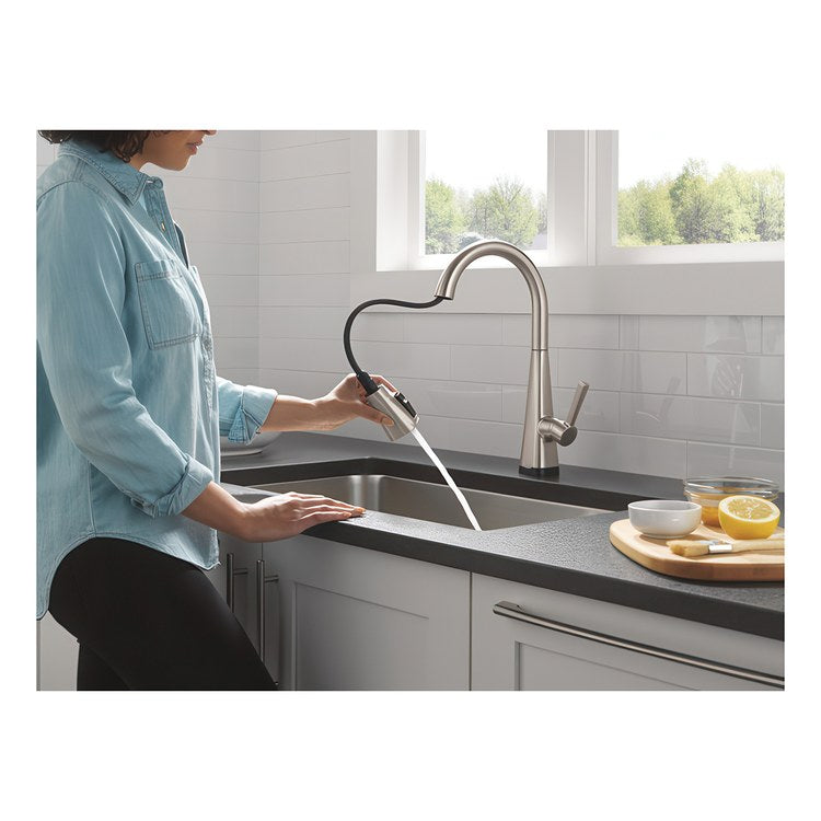 Kitchen Faucet Lenta 1 Lever ADA Spotshield Stainless Pull Down 3 Function High Arc 360 DEG Swivel 1/3 Hole Deck Diamond Seal Touch-Clean MagnaTite 1.8 Gallons per Minute - Image 2