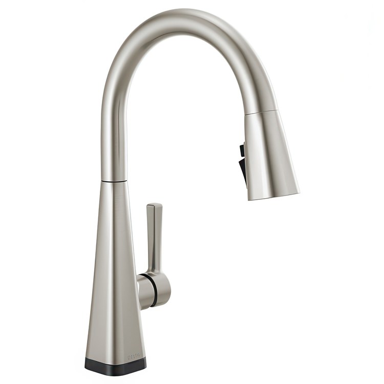 Kitchen Faucet Lenta 1 Lever ADA Spotshield Stainless Pull Down 3 Function High Arc 360 DEG Swivel 1/3 Hole Deck Diamond Seal Touch-Clean MagnaTite 1.8 Gallons per Minute - Image 1