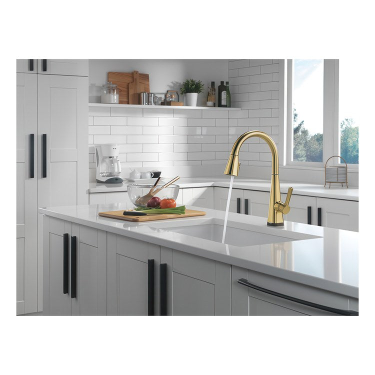 Kitchen Faucet Lenta 1 Lever ADA Brushed Gold Pull Down 3 Function High Arc 360 DEG Swivel 1 Hole Deck Diamond Seal Touch-Clean MagnaTite 1.8 Gallons per Minute - Image 2