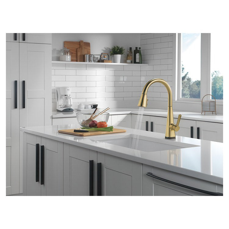 Kitchen Faucet Lenta 1 Lever ADA Brushed Gold Pull Down 3 Function High Arc 360 DEG Swivel 1 Hole Deck Diamond Seal Touch-Clean MagnaTite 1.8 Gallons per Minute - Image 3