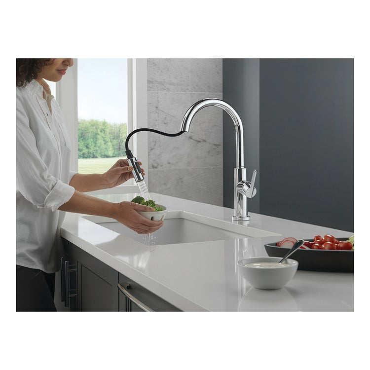 Kitchen Faucet Nicoli 1 Lever ADA Chrome Pull Down 2 Function High Arc 360 DEG Swivel 3 Hole Deck Touch-Clean MagnaTite 1.8 Gallons per Minute - Image 2