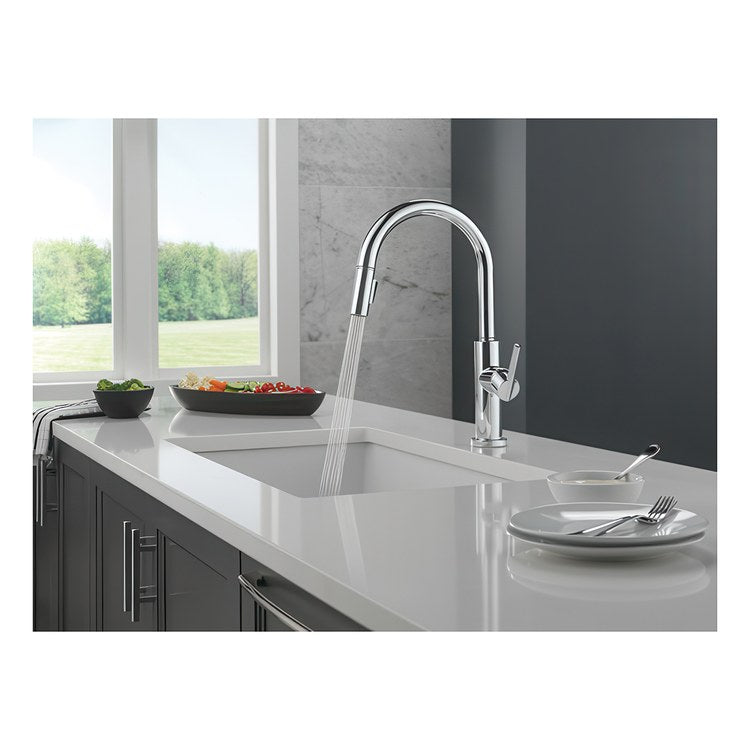 Kitchen Faucet Nicoli 1 Lever ADA Chrome Pull Down 2 Function High Arc 360 DEG Swivel 3 Hole Deck Touch-Clean MagnaTite 1.8 Gallons per Minute - Image 3