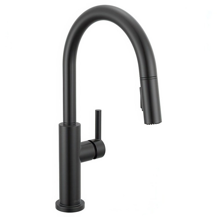 Kitchen Faucet Nicoli 1 Lever ADA Matte Black Pull Down 2 Function High Arc 360 DEG Swivel 3 Hole Deck Touch-Clean MagnaTite 1.8 Gallons per Minute - Image 1