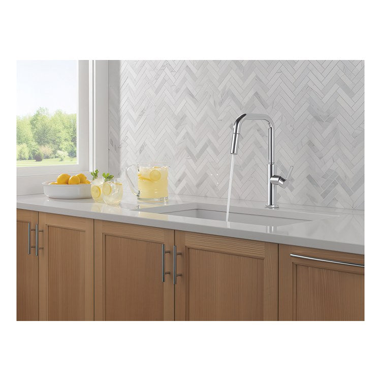 Kitchen Faucet Nicoli 1 Lever ADA Chrome Pull Down 2 Function High Arc 360 DEG Swivel 3 Hole Deck Mount Touch-Clean MagnaTite 1.8 Gallons per Minute - Image 3