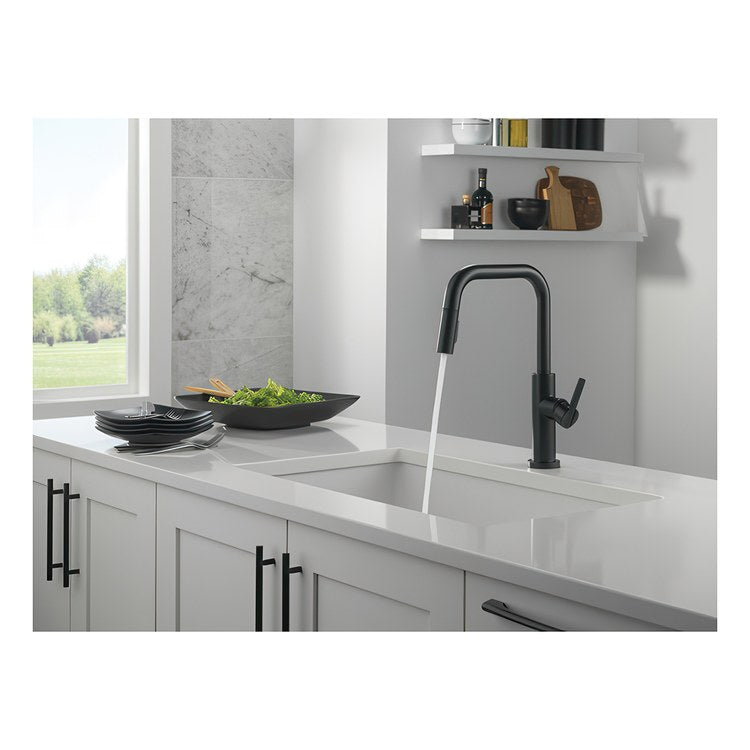 Kitchen Faucet Nicoli 1 Lever ADA Matte Black Pull Down 2 Function High Arc 360 DEG Swivel 3 Hole Deck Mount Touch-Clean MagnaTite 1.8 Gallons per Minute - Image 3