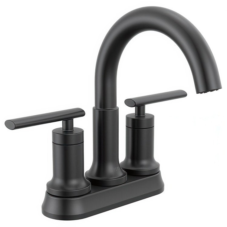 Lavatory Faucet Altado Centerset 4 Inch Spread 2 Lever ADA WaterSense Matte Black 1.2 Gallons per Minute Deck Fixed Pop-Up 3 Hole Diamond Seal Technology