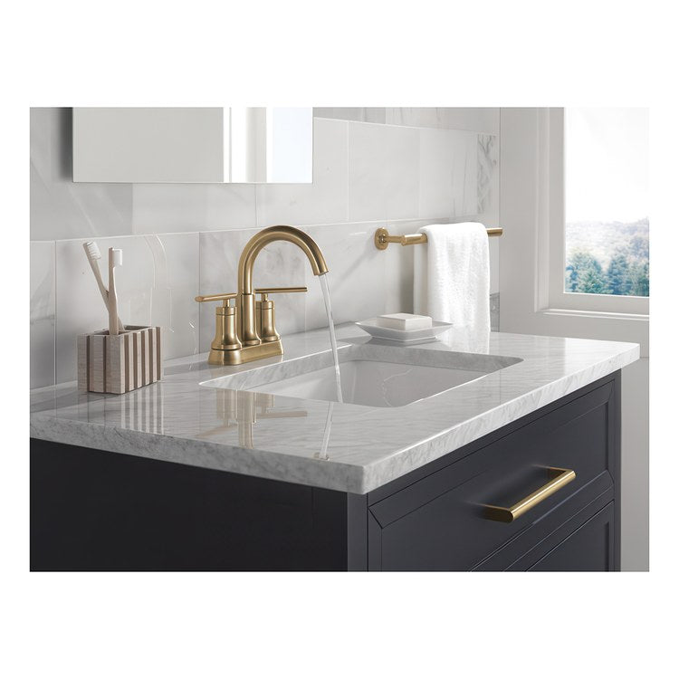 Lavatory Faucet Altado Centerset 4 Inch Spread 2 Lever ADA WaterSense Champagne Bronze 1.2 Gallons per Minute Deck Fixed Pop-Up 3 Hole Diamond Seal Technology - Image 2