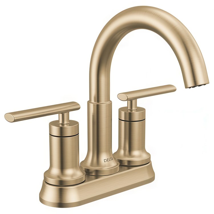 Lavatory Faucet Altado Centerset 4 Inch Spread 2 Lever ADA WaterSense Champagne Bronze 1.2 Gallons per Minute Deck Fixed Pop-Up 3 Hole Diamond Seal Technology