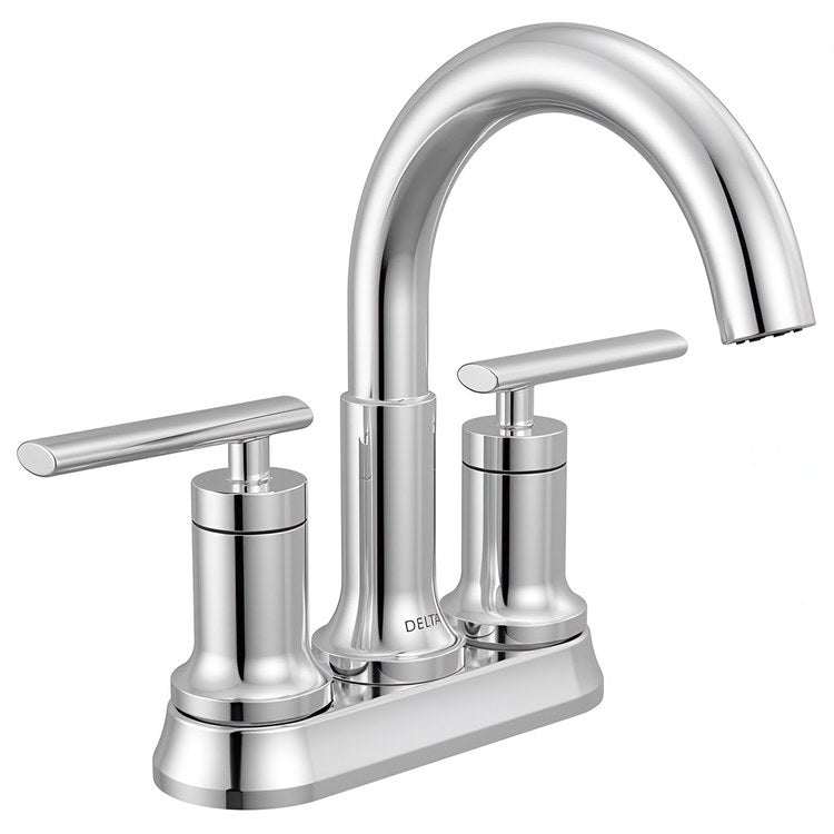 Lavatory Faucet Altado Centerset 4 Inch Spread 2 Lever ADA WaterSense Chrome 1.2 Gallons per Minute Deck Fixed Pop-Up 3 Hole Diamond Seal Technology