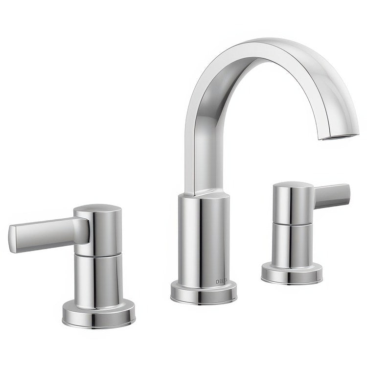 Lavatory Faucet Albion Widespread 6 to 16 Inch Spread 2 Lever ADA WaterSense Chrome 1.2 Gallons per Minute Deck Fixed Pop-Up 3 Hole
