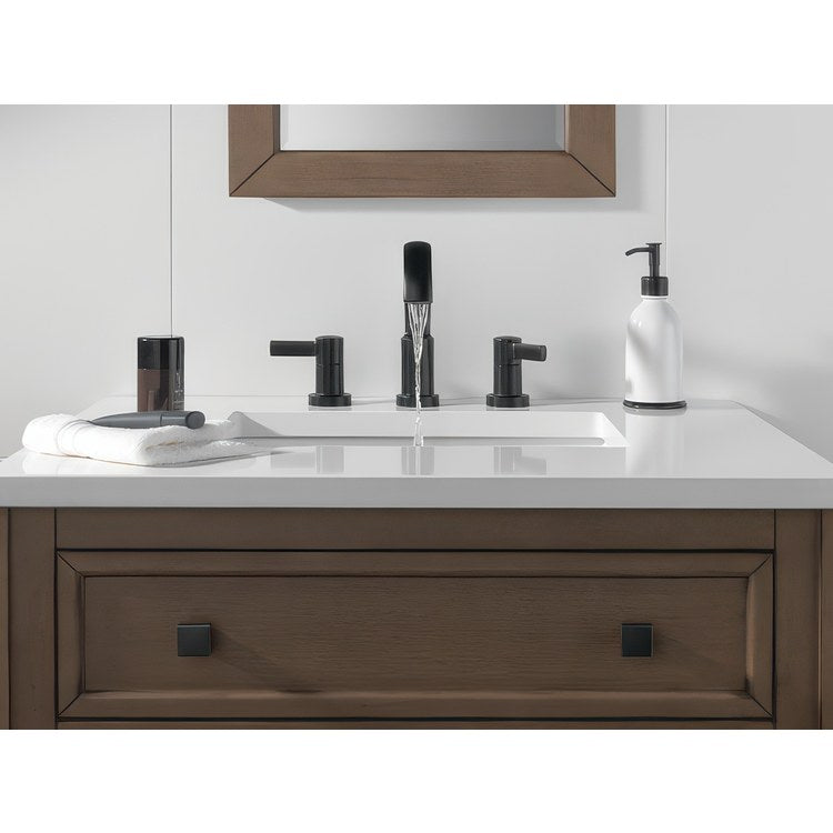Lavatory Faucet Albion Widespread 6 to 16 Inch Spread 2 Lever ADA WaterSense Matte Black 1.2 Gallons per Minute Deck Fixed Pop-Up 3 Hole - Image 2