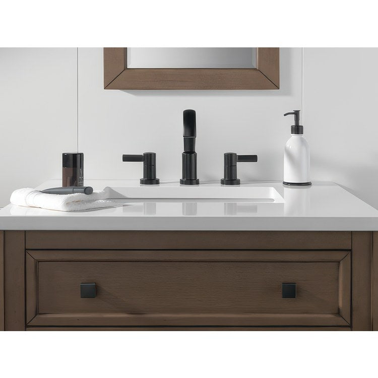 Lavatory Faucet Albion Widespread 6 to 16 Inch Spread 2 Lever ADA WaterSense Matte Black 1.2 Gallons per Minute Deck Fixed Pop-Up 3 Hole - Image 3