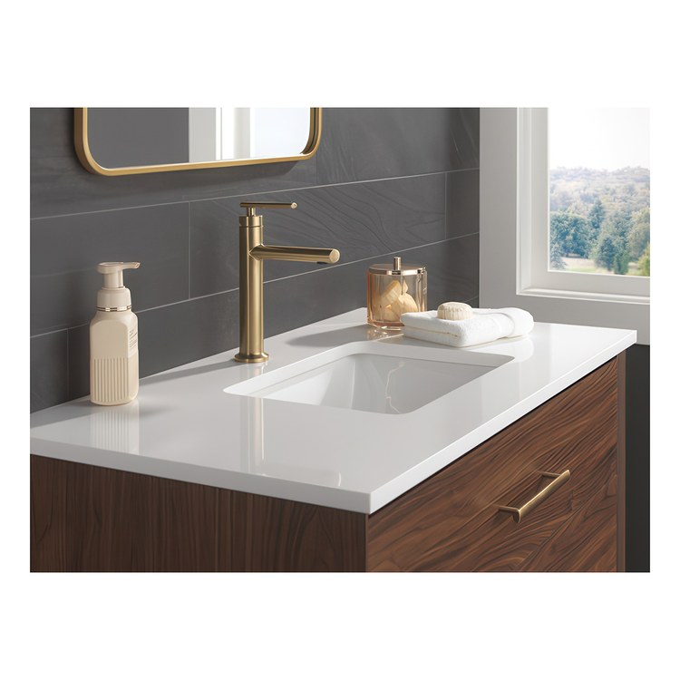 Lavatory Faucet Altado 1 Lever ADA WaterSense Champagne Bronze 1.2 Gallons per Minute Deck Mount Fixed Pop-Up 1 Hole Diamond Seal Technology - Image 2