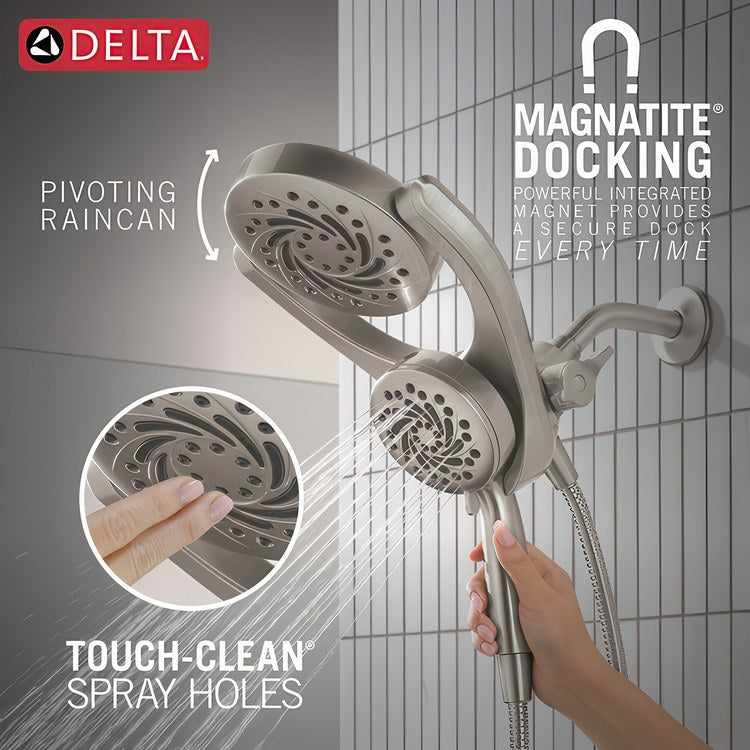 Handshower Combination Universal Showering Components 2-In-1 Spotshield Brushed Nickel WaterSense 6 Inch 1.75 Gallons per Minute - Image 3