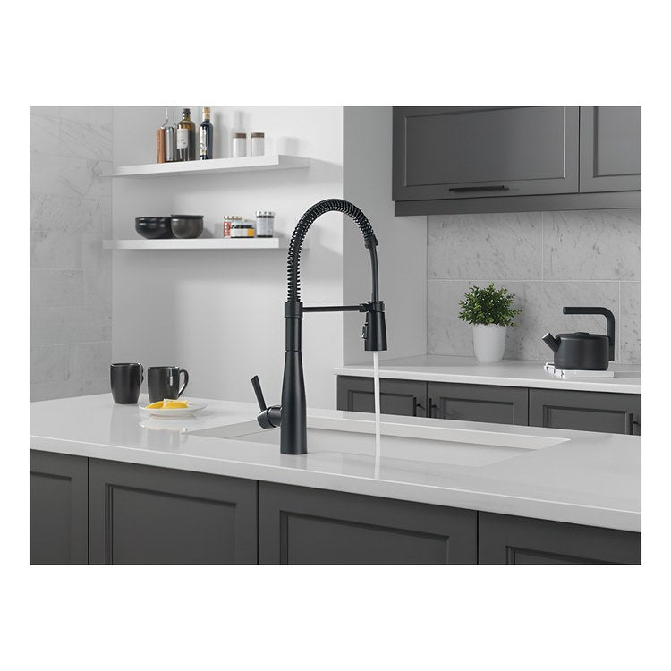 Kitchen Faucet Essa 1 Lever ADA Matte Black Semi-Pro Pull Down 2 Function 360 DEG Swivel 1 Hole Deck Mount Diamond Seal Touch-Clean MagnaTite 1.8 Gallons per Minute - Image 2