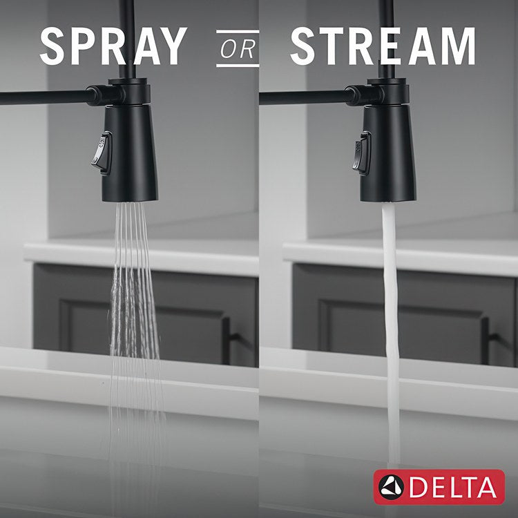 Kitchen Faucet Essa 1 Lever ADA Matte Black Semi-Pro Pull Down 2 Function 360 DEG Swivel 1 Hole Deck Mount Diamond Seal Touch-Clean MagnaTite 1.8 Gallons per Minute - Image 3