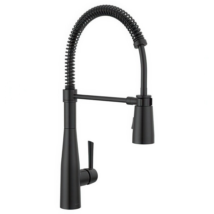 Kitchen Faucet Essa 1 Lever ADA Matte Black Semi-Pro Pull Down 2 Function 360 DEG Swivel 1 Hole Deck Mount Diamond Seal Touch-Clean MagnaTite 1.8 Gallons per Minute - Image 1