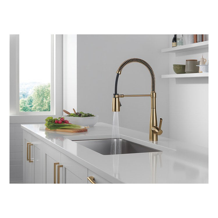 Kitchen Faucet Essa 1 Lever ADA Champagne Bronze Semi-Pro Pull Down 2 Function 360 DEG Swivel 1 Hole Deck Mount Diamond Seal Touch-Clean MagnaTite 1.8 Gallons per Minute - Image 2