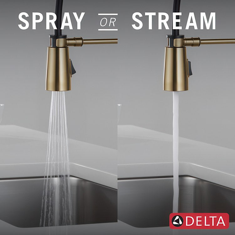 Kitchen Faucet Essa 1 Lever ADA Champagne Bronze Semi-Pro Pull Down 2 Function 360 DEG Swivel 1 Hole Deck Mount Diamond Seal Touch-Clean MagnaTite 1.8 Gallons per Minute - Image 3