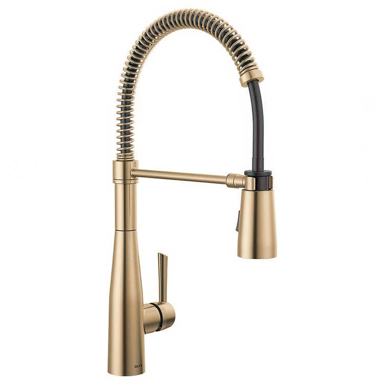 Kitchen Faucet Essa 1 Lever ADA Champagne Bronze Semi-Pro Pull Down 2 Function 360 DEG Swivel 1 Hole Deck Mount Diamond Seal Touch-Clean MagnaTite 1.8 Gallons per Minute - Image 1