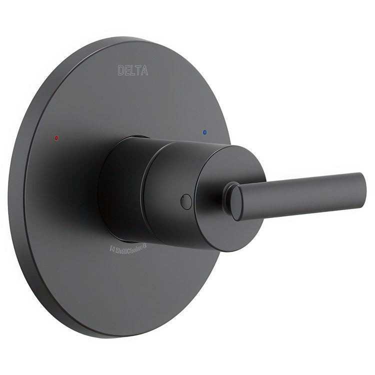 Pressure Balance Valve Trim Altado Monitor 14 1 Lever Matte Black 6-1/2 Inch WaterSense ADA for MultiChoice Universal Rough-In Valve R10000 - Image 1