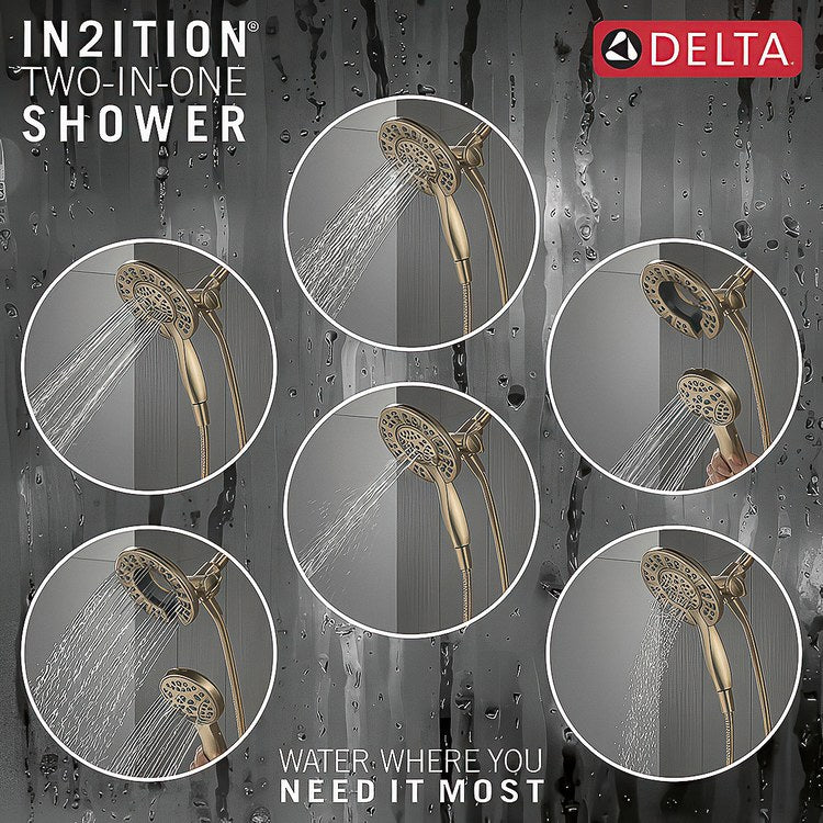 Shower Trim Albion Monitor 14 1 Lever Brilliance Champagne Bronze WaterSense ADA 1.75 Gallons per Minute In2ition 2-In-1 for MuiltiChoice Universal Rough-In Valve R10000 - Image 3