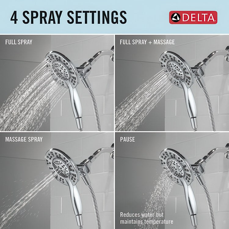 Shower Trim Albion Monitor 14 1 Lever Chrome WaterSense ADA 1.75 Gallons per Minute In2ition 2-In-1 for MuiltiChoice Universal Rough-In Valve R10000 - Image 3