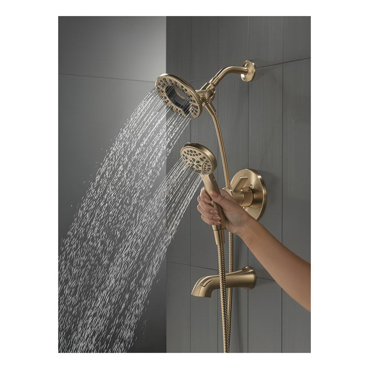 Tub and Shower Trim Albion Monitor 14 2 Lever Brilliance Champagne Bronze WaterSense ADA 6.0 Gallons per Minute for MuiltiChoice Universal Rough-In Valve R10000 - Image 2
