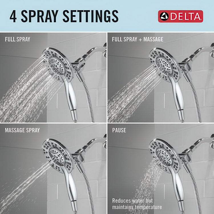 Tub and Shower Trim Albion Monitor 14 2 Lever Chrome WaterSense ADA 6.0 Gallons per Minute for MuiltiChoice Universal Rough-In Valve R10000 - Image 3