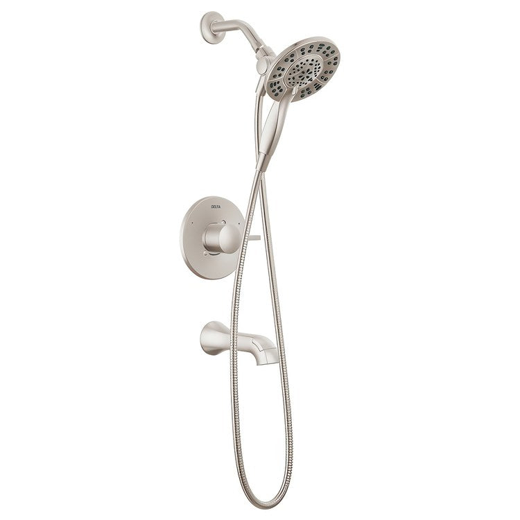 Tub and Shower Trim Albion Monitor 14 2 Lever Spotshield Brushed Nickel WaterSense ADA 6.0 Gallons per Minute for MuiltiChoice Universal Rough-In Valve R10000 - Image 1