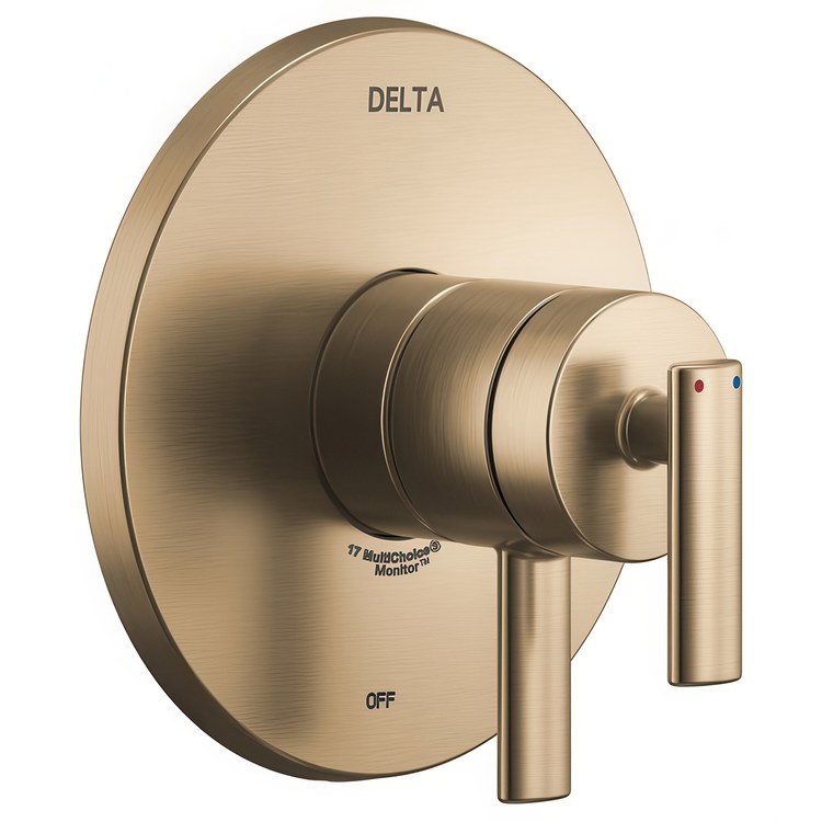 Pressure Balance Valve Trim Altado Monitor 17 2 Lever Brilliance Champagne Bronze 6-1/2 Inch WaterSense ADA for MultiChoice Universal Rough-In Valve R10000 - Image 1