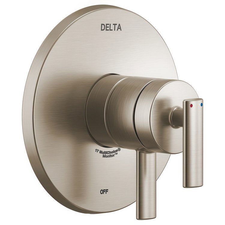 Pressure Balance Valve Trim Altado Monitor 17 2 Lever Brilliance Stainless 6-1/2 Inch WaterSense ADA for MultiChoice Universal Rough-In Valve R10000 - Image 1