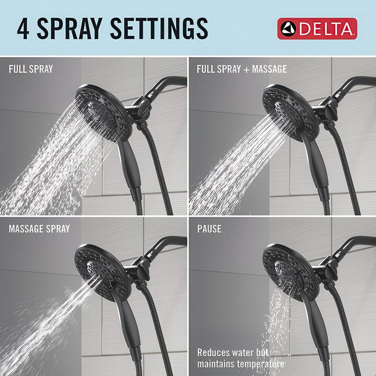 Shower Trim Altado Monitor 17 2 Lever Matte Black WaterSense ADA 1.75 Gallons per Minute In2ition 2-In-1 for MuiltiChoice Universal Rough-In Valve R10000 - Image 3