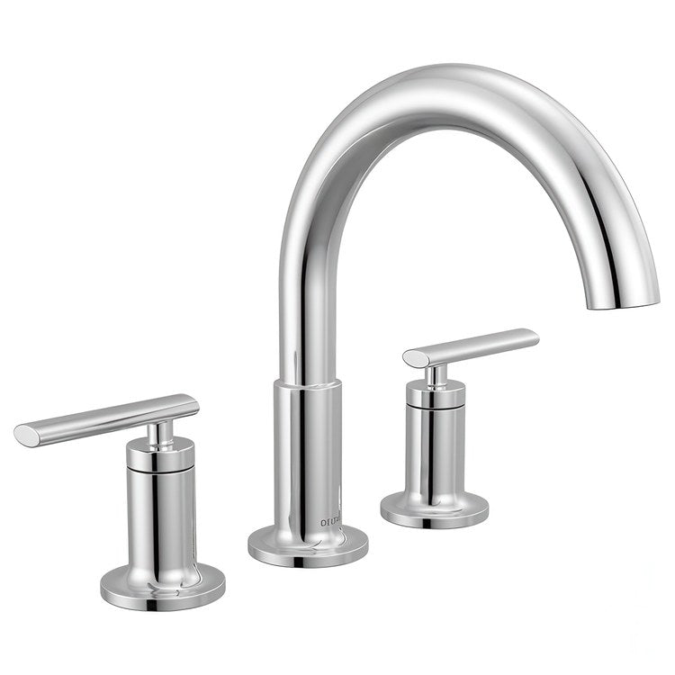 Roman Tub Trim Altado Widespread 2 Lever Chrome ADA 8 to 16 Inch Spread 3 Hole for Rough-In Kit R2700/R2707 - Image 1