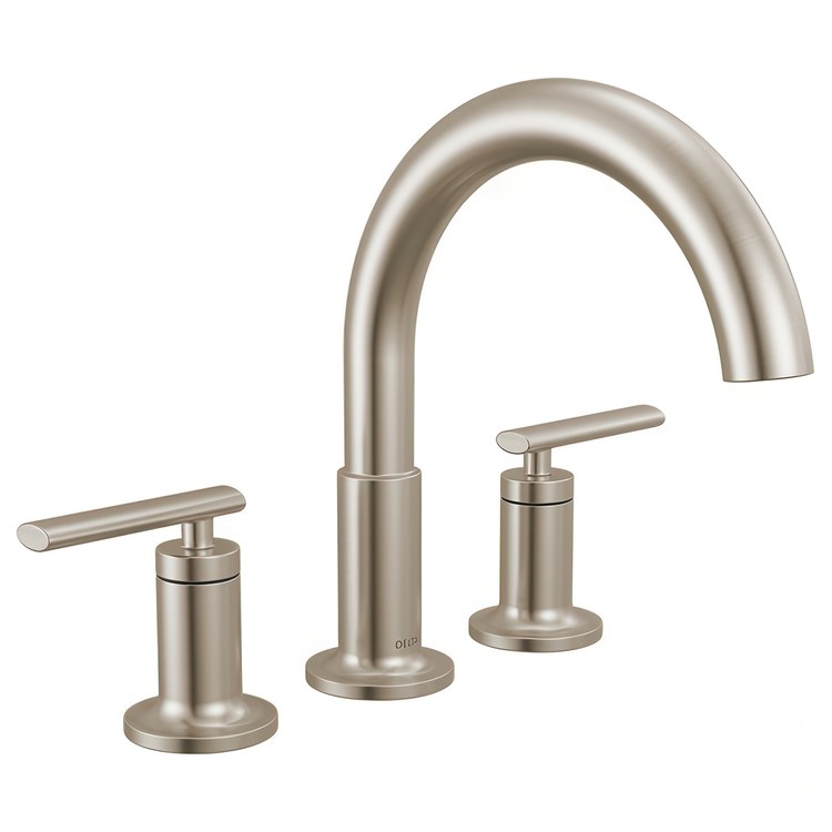 Roman Tub Trim Altado Widespread 2 Lever Brilliance Stainless ADA 8 to 16 Inch Spread 3 Hole for Rough-In Kit R2700/R2707 - Image 1