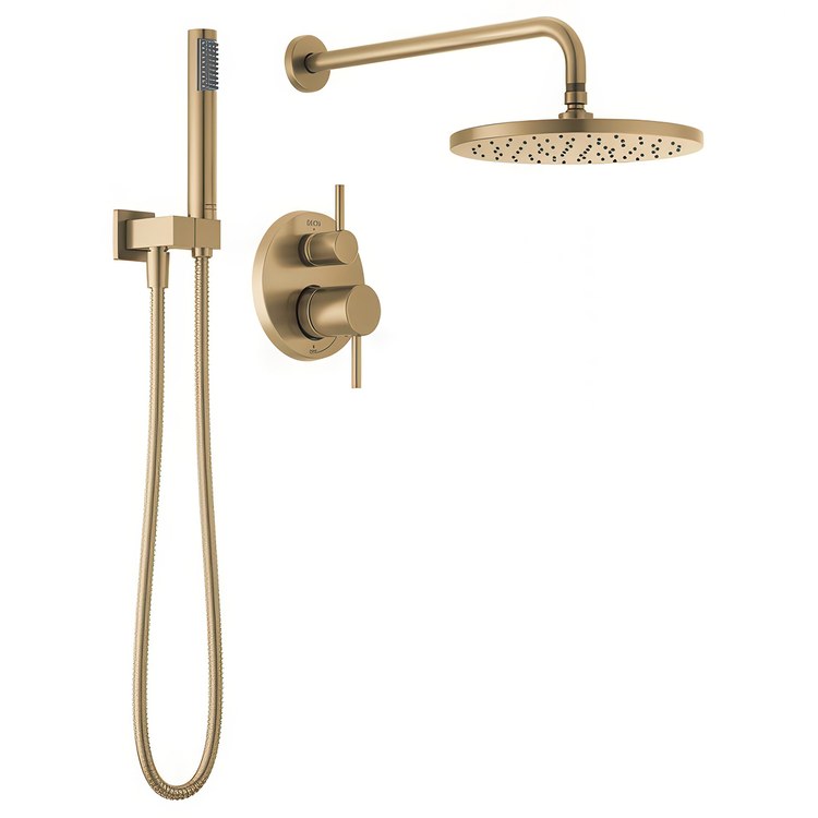 Shower Trim Modern Monitor 14 with 2 Function Diverter 2 Lever Brilliance Champagne Bronze WaterSense ADA 1.75 Gallons per Minute Raincan for MuiltiChoice Universal Rough-In Valve R22000 - Image 1