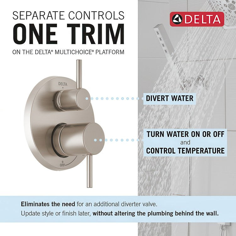 Shower Trim Modern Monitor 14 with 2 Function Diverter 2 Lever Spotshield Brushed Nickel WaterSense ADA 1.75 Gallons per Minute Raincan for MuiltiChoice Universal Rough-In Valve R22000 - Image 2