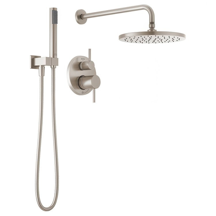 Shower Trim Modern Monitor 14 with 2 Function Diverter 2 Lever Spotshield Brushed Nickel WaterSense ADA 1.75 Gallons per Minute Raincan for MuiltiChoice Universal Rough-In Valve R22000 - Image 1