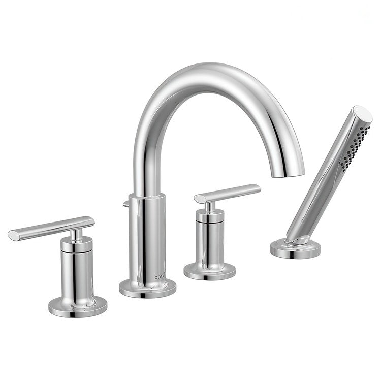 Roman Tub Trim Altado Widespread 2 Lever Chrome WaterSense ADA 8 to 16 Inch Spread 4 Hole for Rough-In Kit R4707 - Image 1